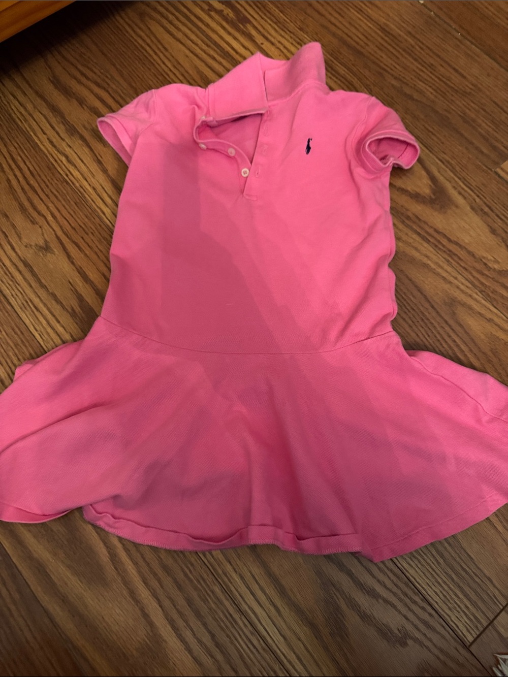 Ralph Lauren Hot Pink Girls Polo Dress with Embroidered Pony